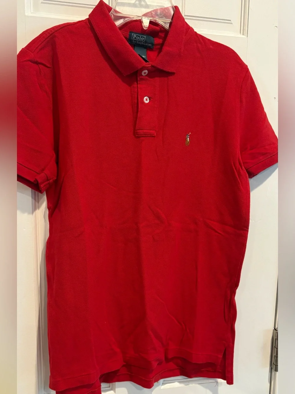 Kids Polo by Ralph Lauren Red Classic Pique Polo Shirt. Size L (14-16)